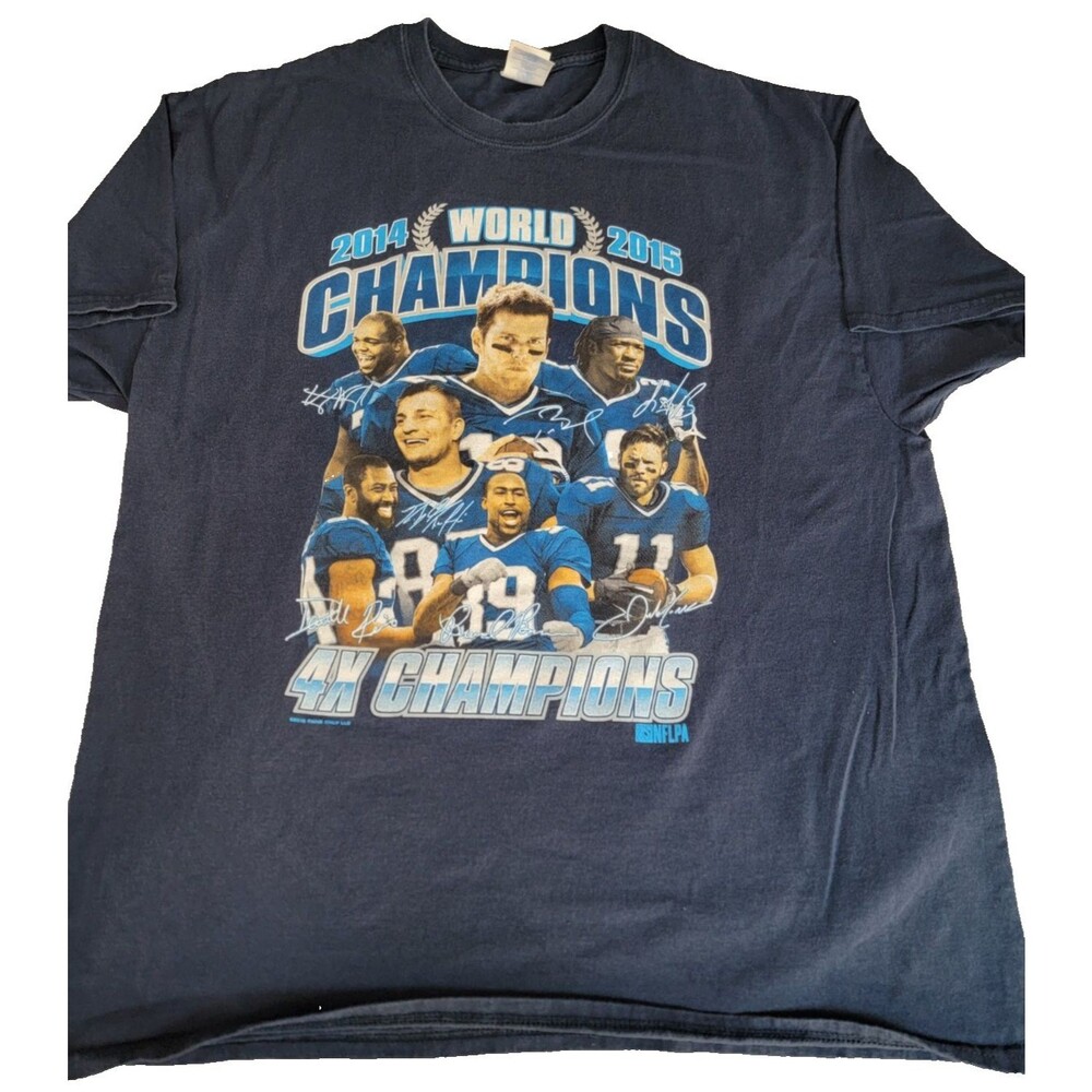 New England Patriots’ Super Bowl 2014, 2015 XL Shirt Tom Brady,Rob Gronkowski.